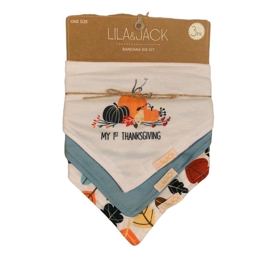 Lila & Jack 3 Pack Bandana Bibs NEW